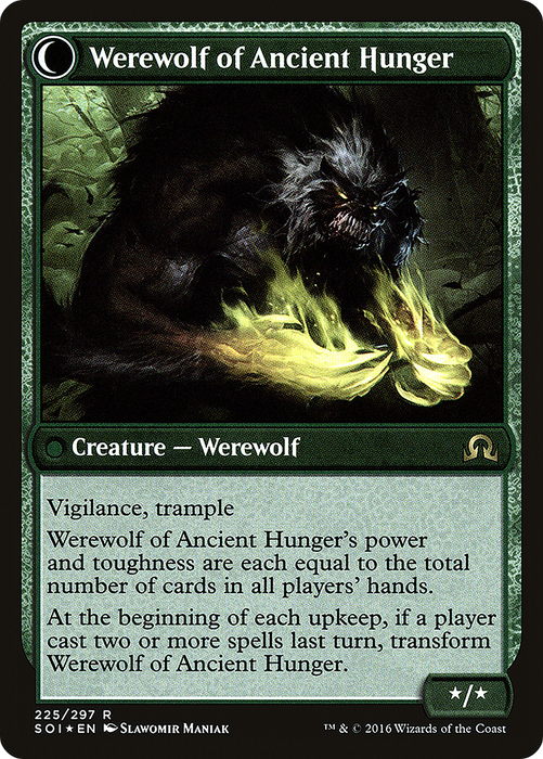 Sage of Ancient Lore // Werewolf of Ancient Hunger (PRE-225S) - rare: (Double Faced Transform) - Foil