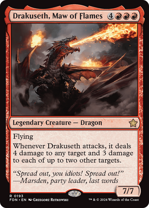 Drakuseth, Maw of Flames (FDN-193) - rare