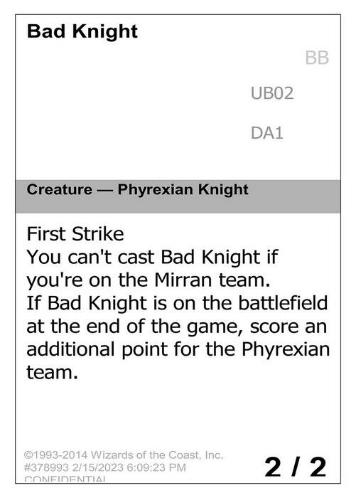 Bad Knight (UNK-UB02A) - uncommon