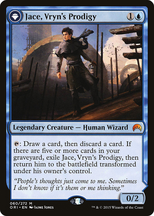 Jace, Vryn's Prodigy // Jace, Telepath Unbound (ORI-060) - mythic: (originpwdfc) - Foil