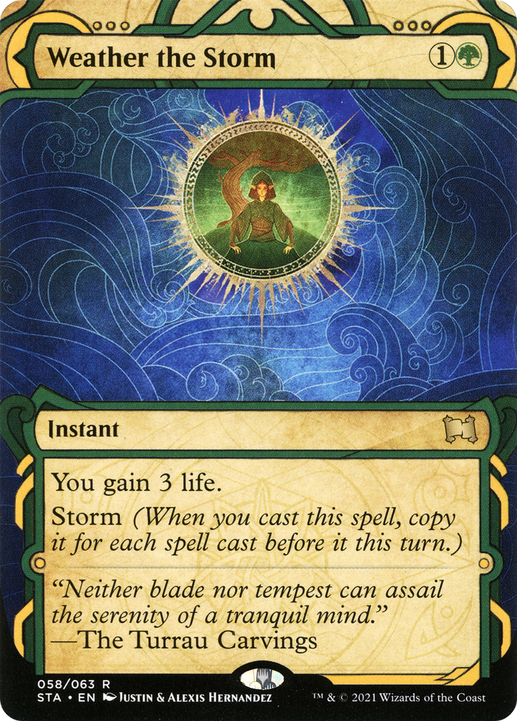 Weather the Storm (STA-058) - rare: (Showcase) (Borderless) - Etched Foil