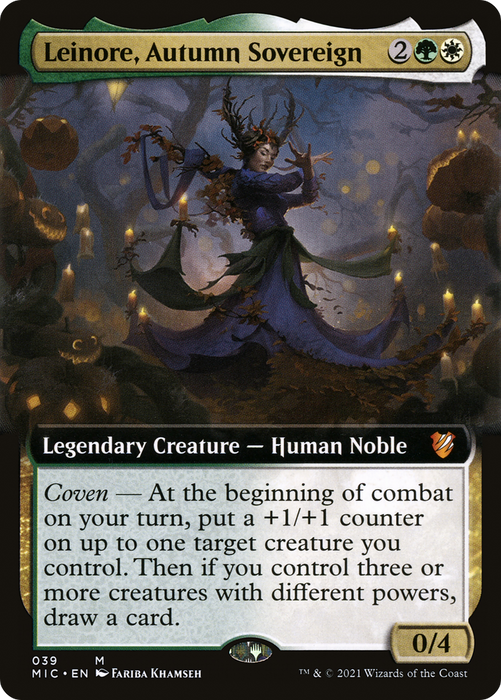 Leinore, Autumn Sovereign (MIC-039) - mythic: (Extended Art)