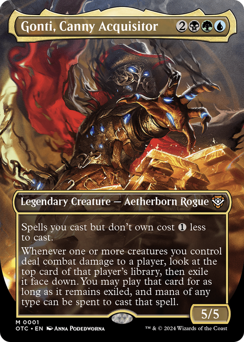 Gonti, Canny Acquisitor (OTC-001) - mythic: (Full Art) (Borderless) - Foil