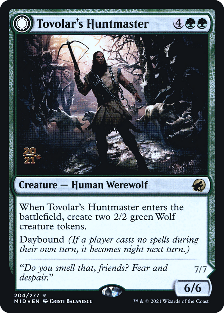 Tovolar's Huntmaster // Tovolar's Packleader (PRE-204S) - rare: (Double Faced Transform) - Foil