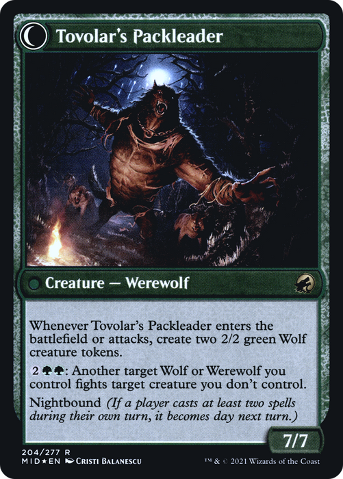Tovolar's Huntmaster // Tovolar's Packleader (PRE-204S) - rare: (Double Faced Transform) - Foil