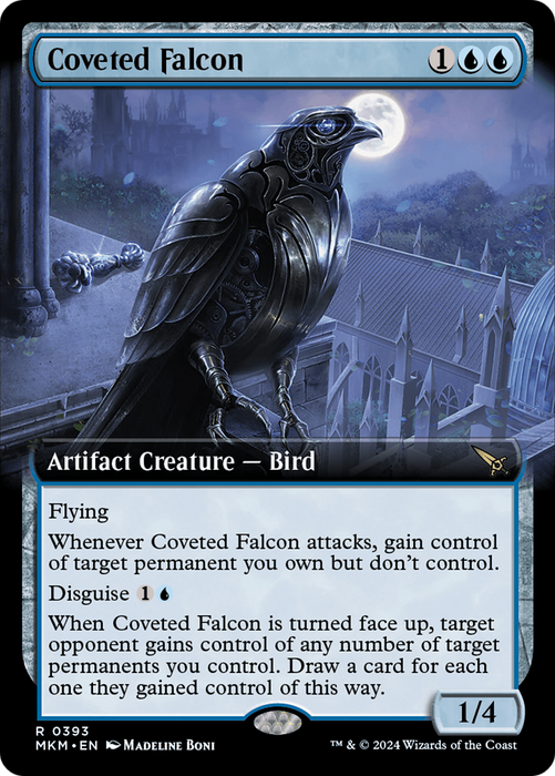 Coveted Falcon (MKM-393) - rare: (Extended Art) - Foil