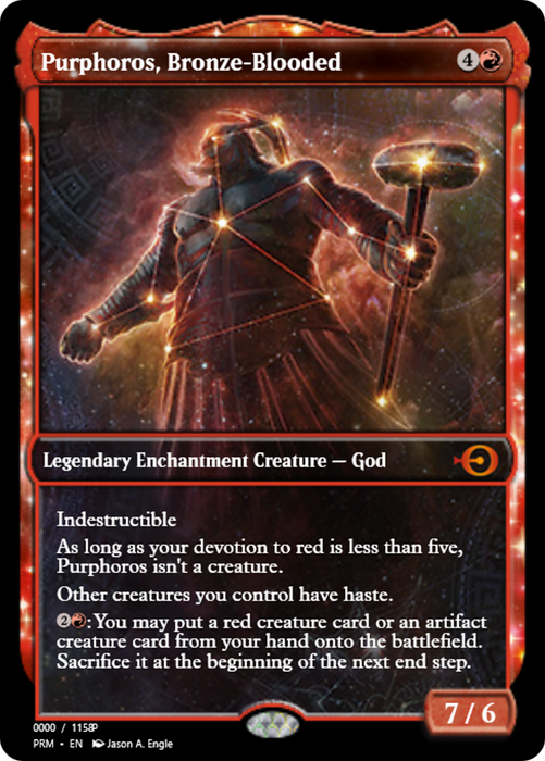 Purphoros, Bronze-Blooded (PRM-79857) - mythic: (enchantment)