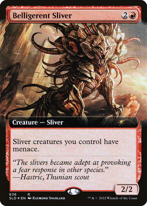 Belligerent Sliver (SLD-636) - rare: (Extended Art) - Foil