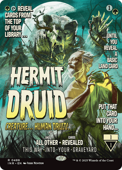 Hermit Druid (INR-488) - rare: (Showcase) (Borderless) - Foil