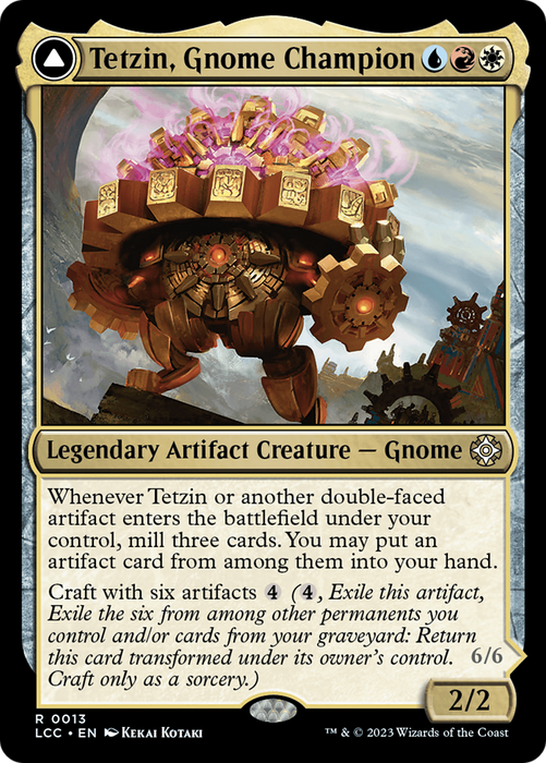 Tetzin, Gnome Champion // The Golden-Gear Colossus (LCC-013) - rare - Foil