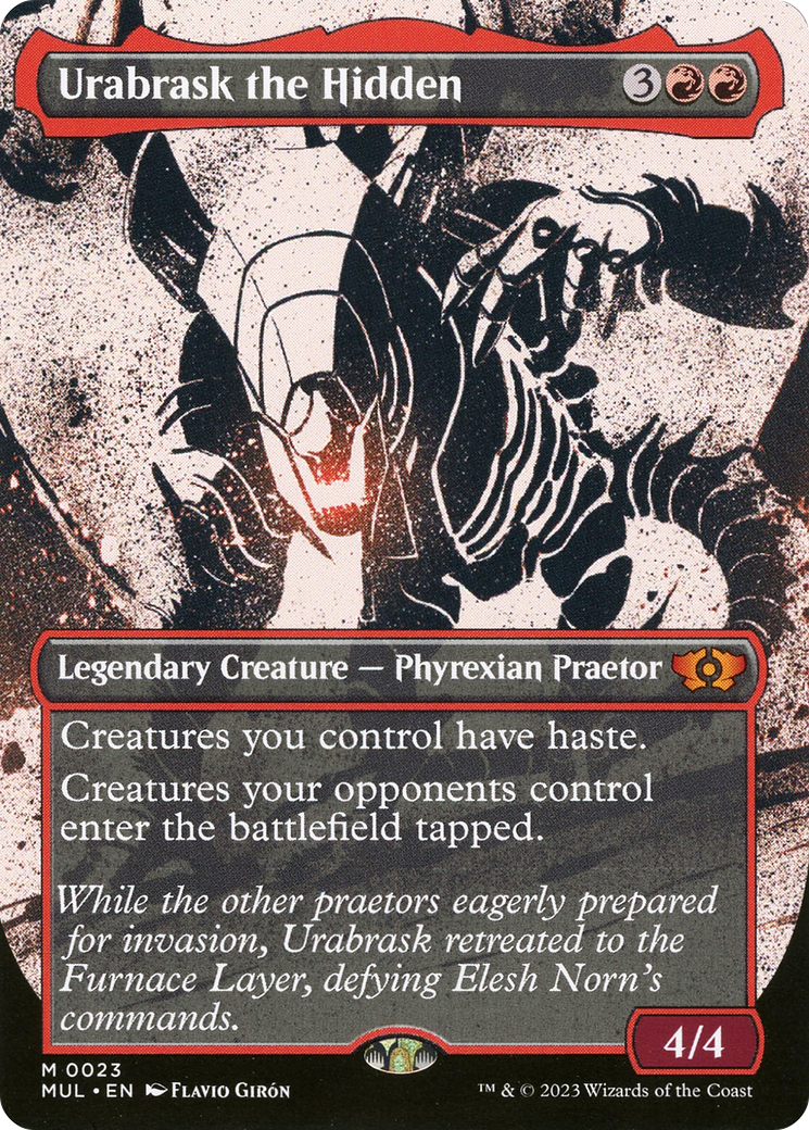 Urabrask the Hidden (MUL-023) - mythic: (Showcase) (Borderless) - Foil