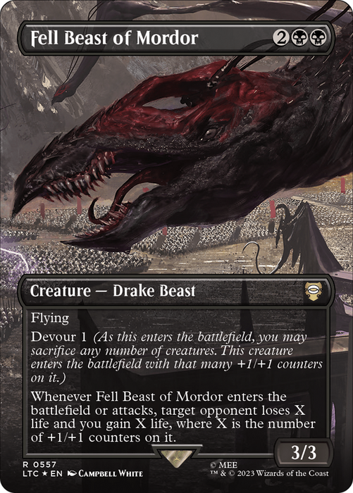Fell Beast of Mordor (LTC-557) - rare (Borderless) - Foil