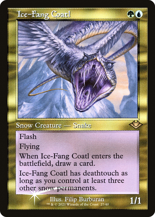 Ice-Fang Coatl (MH1-027) - rare - Etched Foil