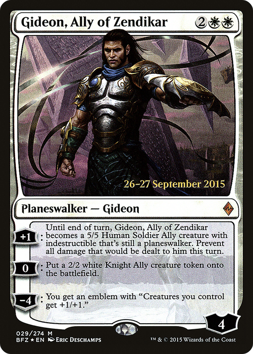 Gideon, Ally of Zendikar (PRE-29S) - mythic - Foil