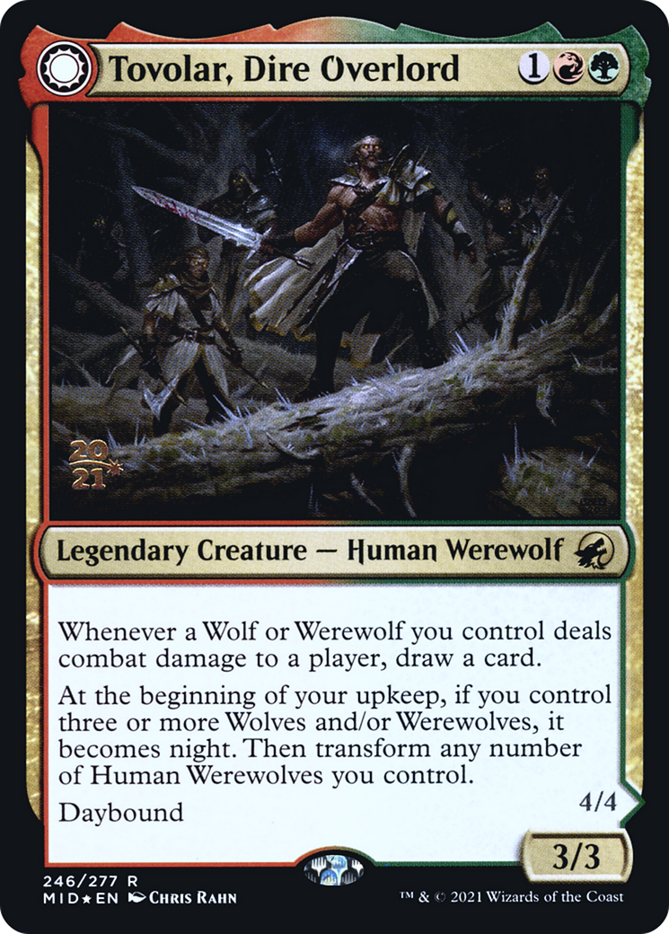 Tovolar, Dire Overlord // Tovolar, the Midnight Scourge (PRE-246S) - rare: (Double Faced Transform) - Foil