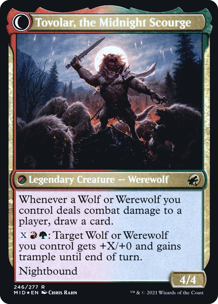 Tovolar, Dire Overlord // Tovolar, the Midnight Scourge (PRE-246S) - rare: (Double Faced Transform) - Foil