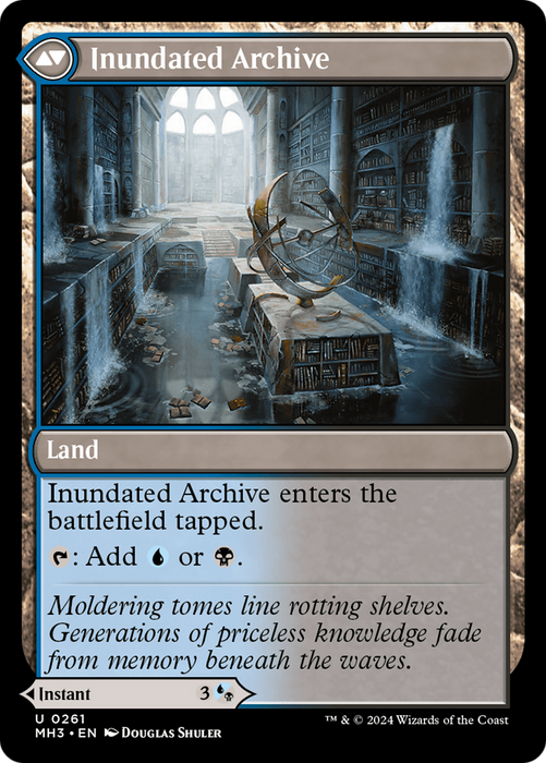Waterlogged Teachings // Inundated Archive (MH3-261) - uncommon - Foil