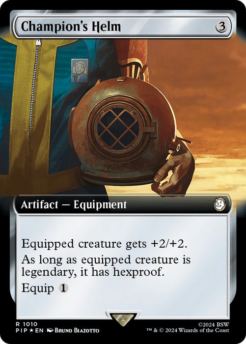 Champion's Helm (PIP-1010) - rare: (Extended Art) - Foil