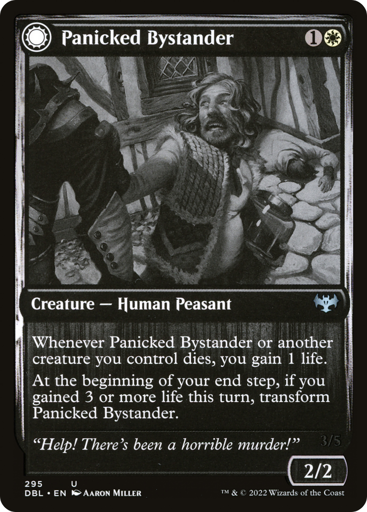 Panicked Bystander // Cackling Culprit (DBL-295) - uncommon: (Double Faced Transform) - Foil