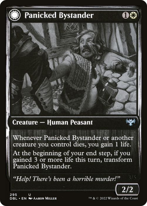 Panicked Bystander // Cackling Culprit (DBL-295) - uncommon: (Double Faced Transform) - Foil