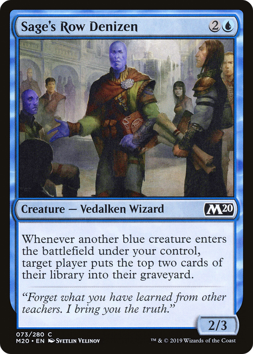 Sage's Row Denizen (M20-073) - common - Foil