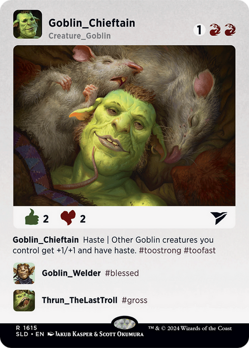 Goblin Chieftain (SLD-1615) - rare (Borderless) - Foil
