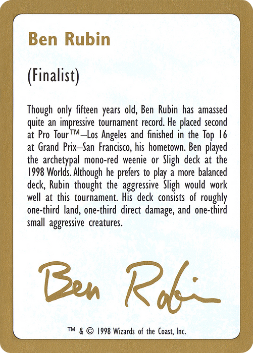 Ben Rubin Bio (WCD-BR0A) - common