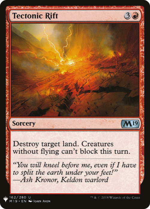 Tectonic Rift (LIST-M19-162) - uncommon