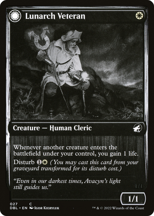 Lunarch Veteran // Luminous Phantom (DBL-027) - common: (Double Faced Transform) - Foil