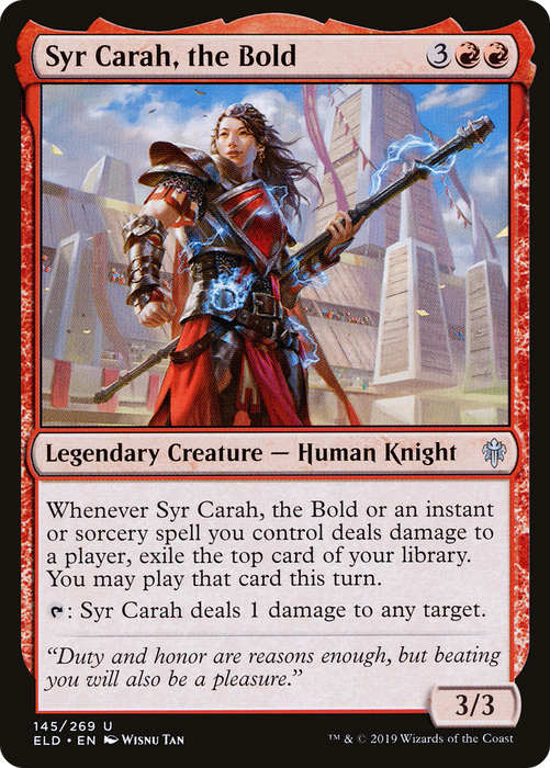 Syr Carah, the Bold (ELD-145) - uncommon - Foil