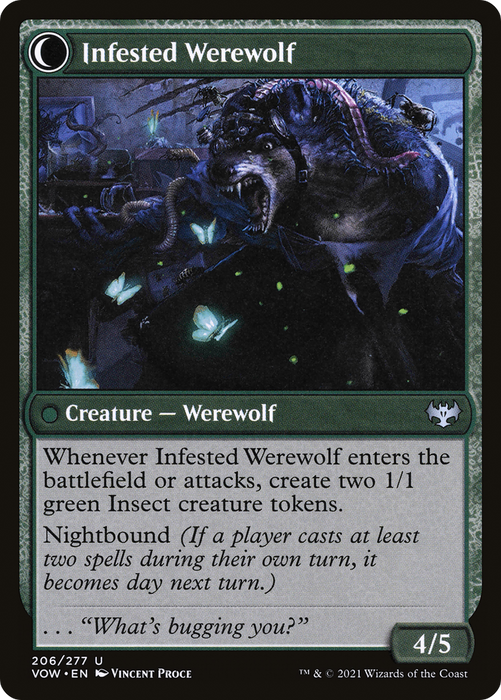 Infestation Expert // Infested Werewolf (VOW-206) - uncommon: (Double Faced Transform) - Foil