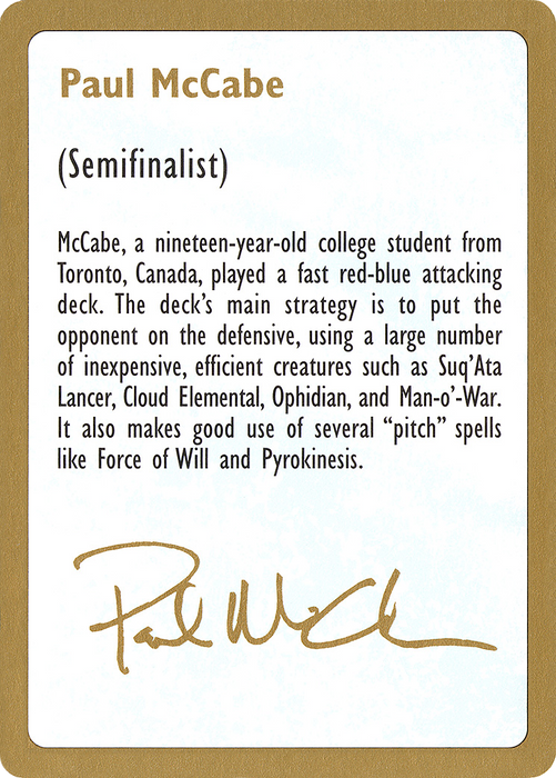 Paul McCabe Bio (WCD-PM0A) - common