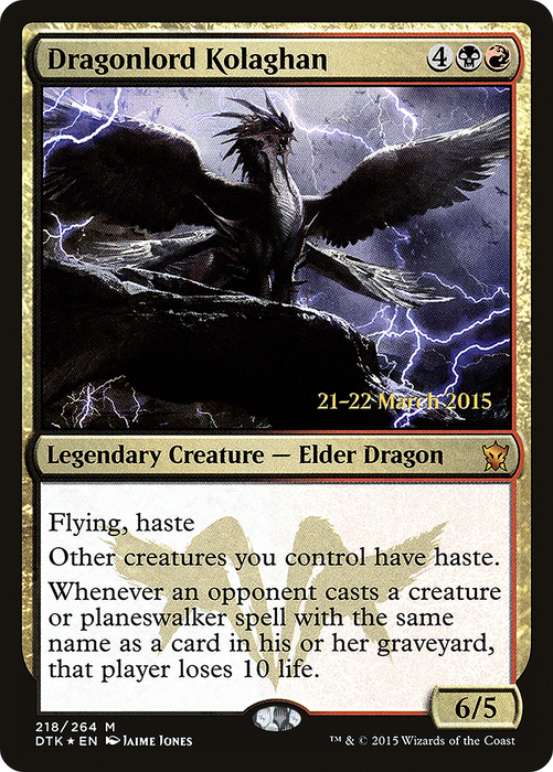Dragonlord Kolaghan (PRE-218S) - mythic - Foil