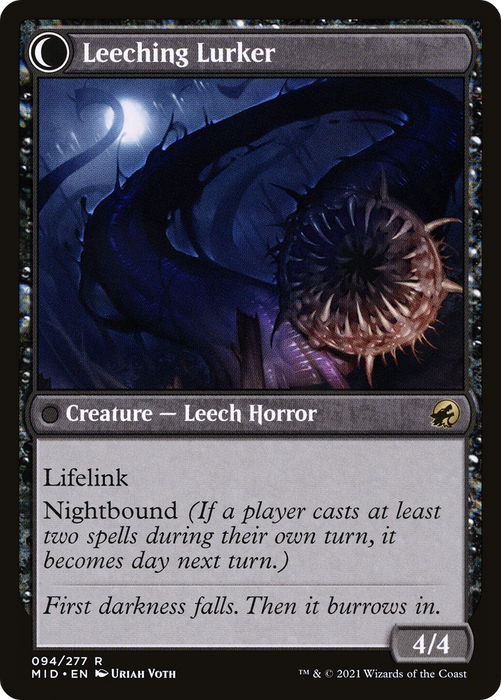 Curse of Leeches // Leeching Lurker (MID-094) - rare: (Double Faced Transform)