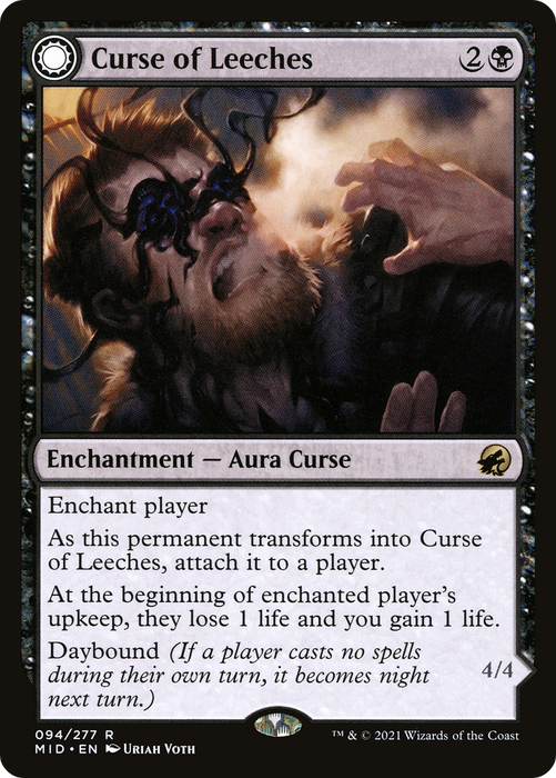Curse of Leeches // Leeching Lurker (MID-094) - rare: (Double Faced Transform)