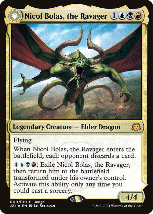 Nicol Bolas, the Ravager // Nicol Bolas, the Arisen (JDG-009) - mythic: (originpwdfc) - Foil