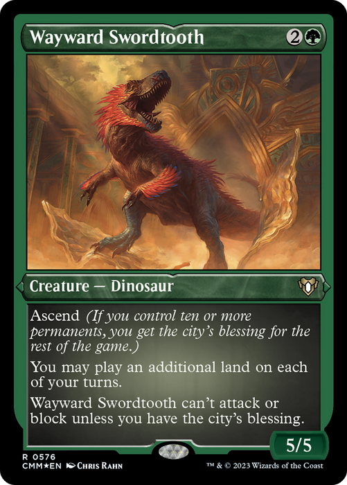 Wayward Swordtooth (CMM-576) - rare - Etched Foil