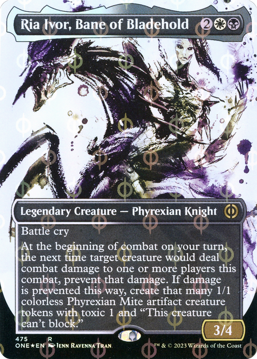 Ria Ivor, Bane of Bladehold (ONE-475) - rare: (Showcase) (Borderless) - Foil