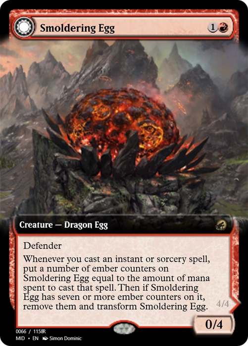 Smoldering Egg // Ashmouth Dragon (PRM-94012) - rare - Foil