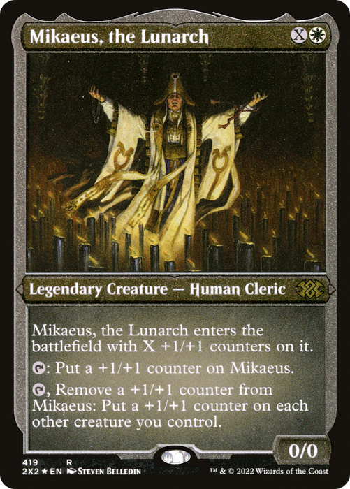 Mikaeus, the Lunarch (2X2-419) - rare - Etched Foil