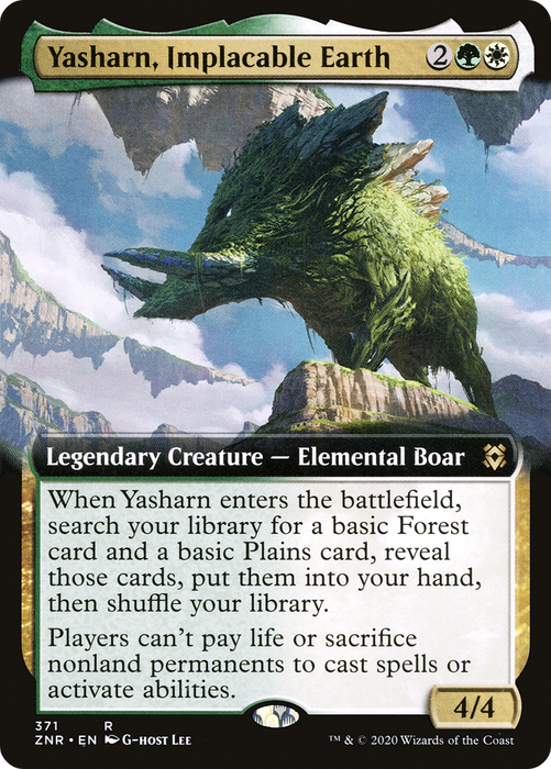 Yasharn, Implacable Earth (ZNR-371) - rare: (Extended Art) - Foil