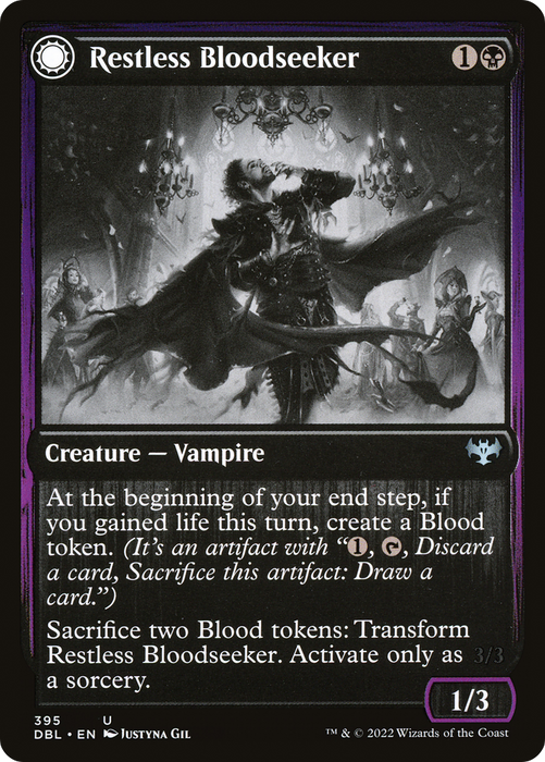 Restless Bloodseeker // Bloodsoaked Reveler (DBL-395) - uncommon: (Double Faced Transform)