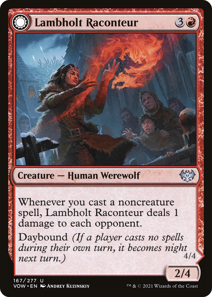 Lambholt Raconteur // Lambholt Ravager (VOW-167) - uncommon: (Double Faced Transform) - Foil