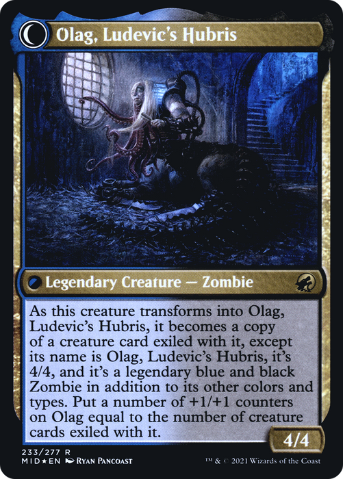 Ludevic, Necrogenius // Olag, Ludevic's Hubris (PRE-233S) - rare: (Double Faced Transform) - Foil