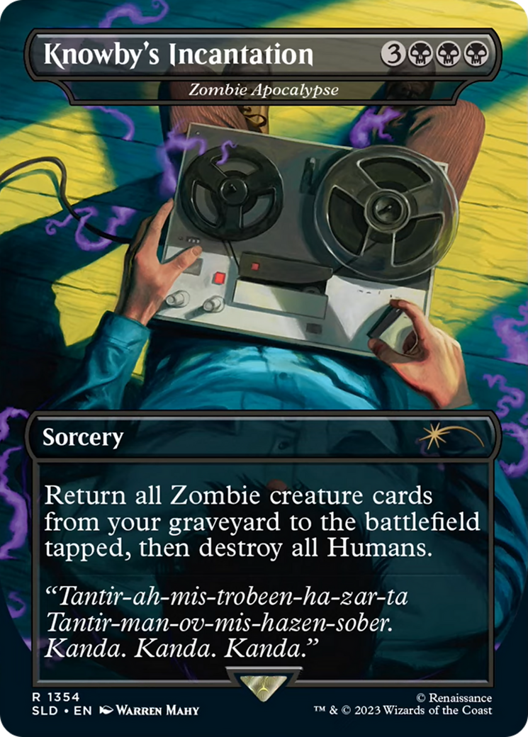Zombie Apocalypse (SLD-1354) - rare / Knowby's Incantation (Borderless) - Foil