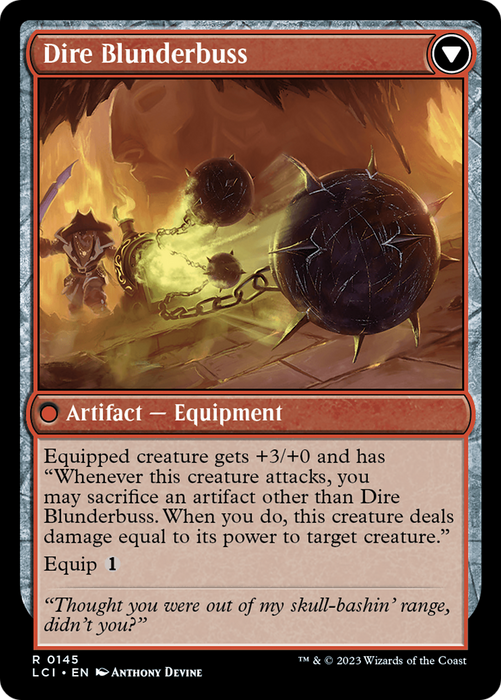 Dire Flail // Dire Blunderbuss (LCI-145) - rare - Foil