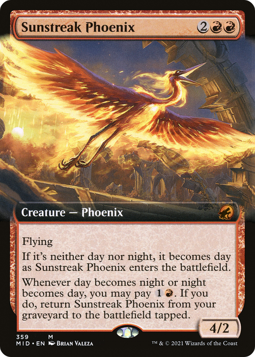 Sunstreak Phoenix (MID-359) - mythic: (Extended Art)