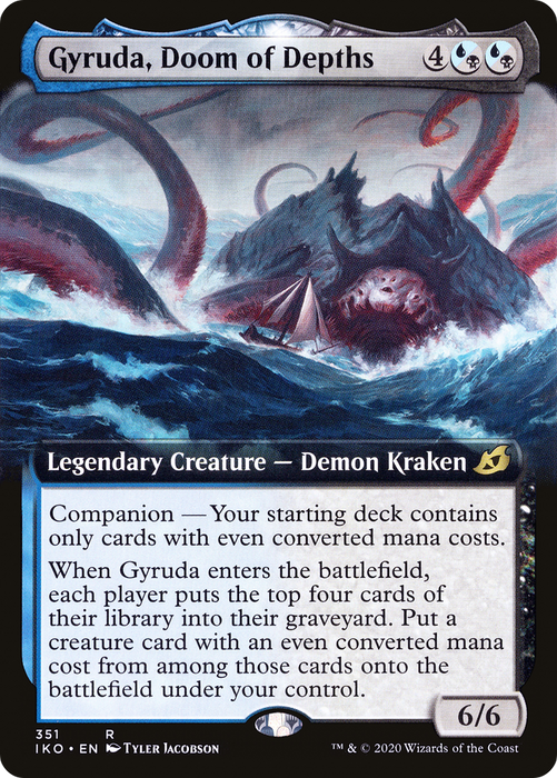 Gyruda, Doom of Depths (IKO-351) - rare: (companion, Extended Art) - Foil