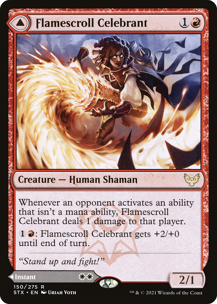 Flamescroll Celebrant // Revel in Silence (STX-150) - rare - Foil