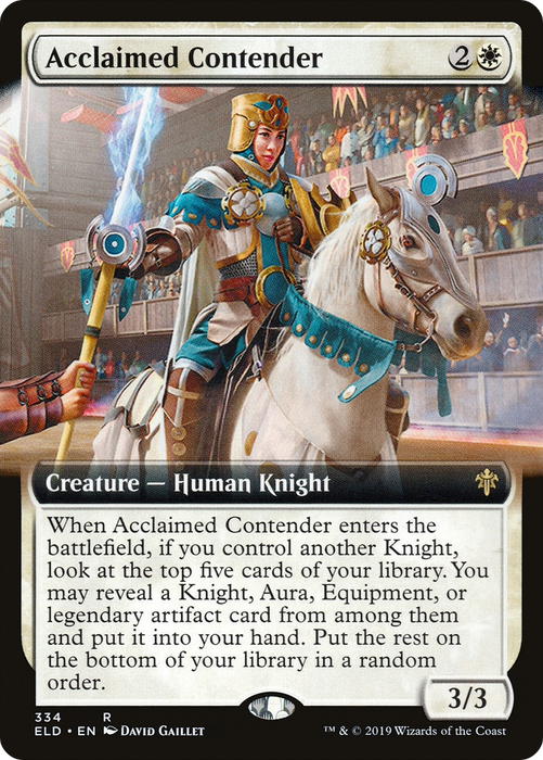 Acclaimed Contender (ELD-334) - rare: (Extended Art) - Foil